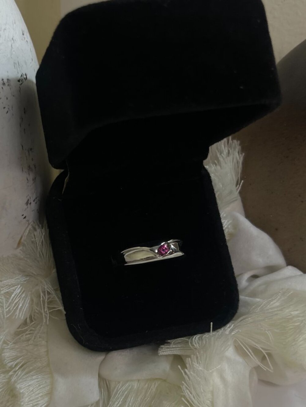 Natural Intense Pink Tourmaline Ring 925 Sterling Silver Gold Plated Sz 6.5